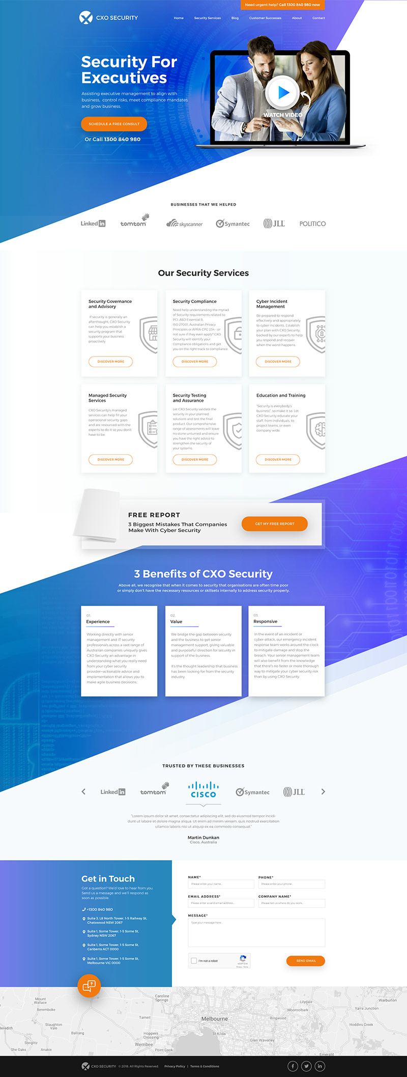 CXO SECURITY WEBSITE HOME