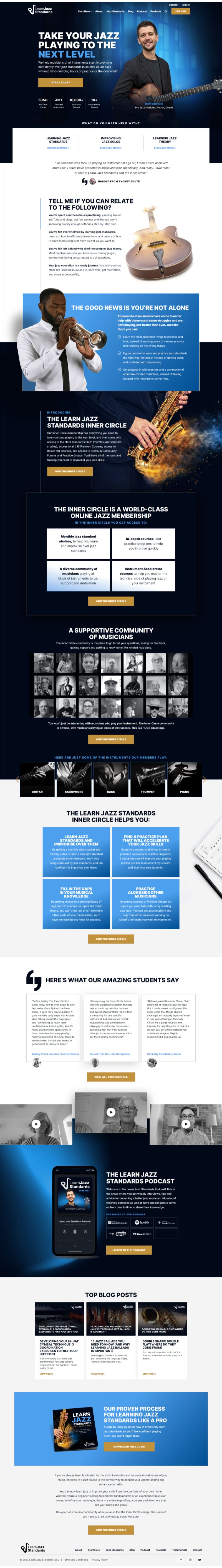 Learn Jazz Standards | Website Design by Studio1