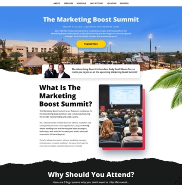 MARKETING BOOST SUMMIT - LANDING PAGE