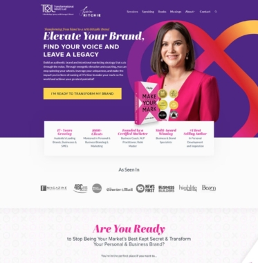 Transformational Brand Lab | Website Design by Studio1