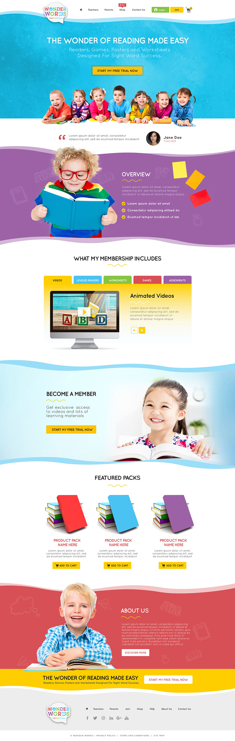 WONDER WORDS HOMEPAGE