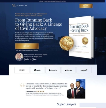 Yosha Law Book Landing Page landing